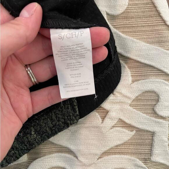 CAbi #3036 Media Tweed Green & Black Snap Button Jacket S - Picture 6 of 8